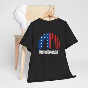 Mopar American Flag White Logo Unisex T-Shirt